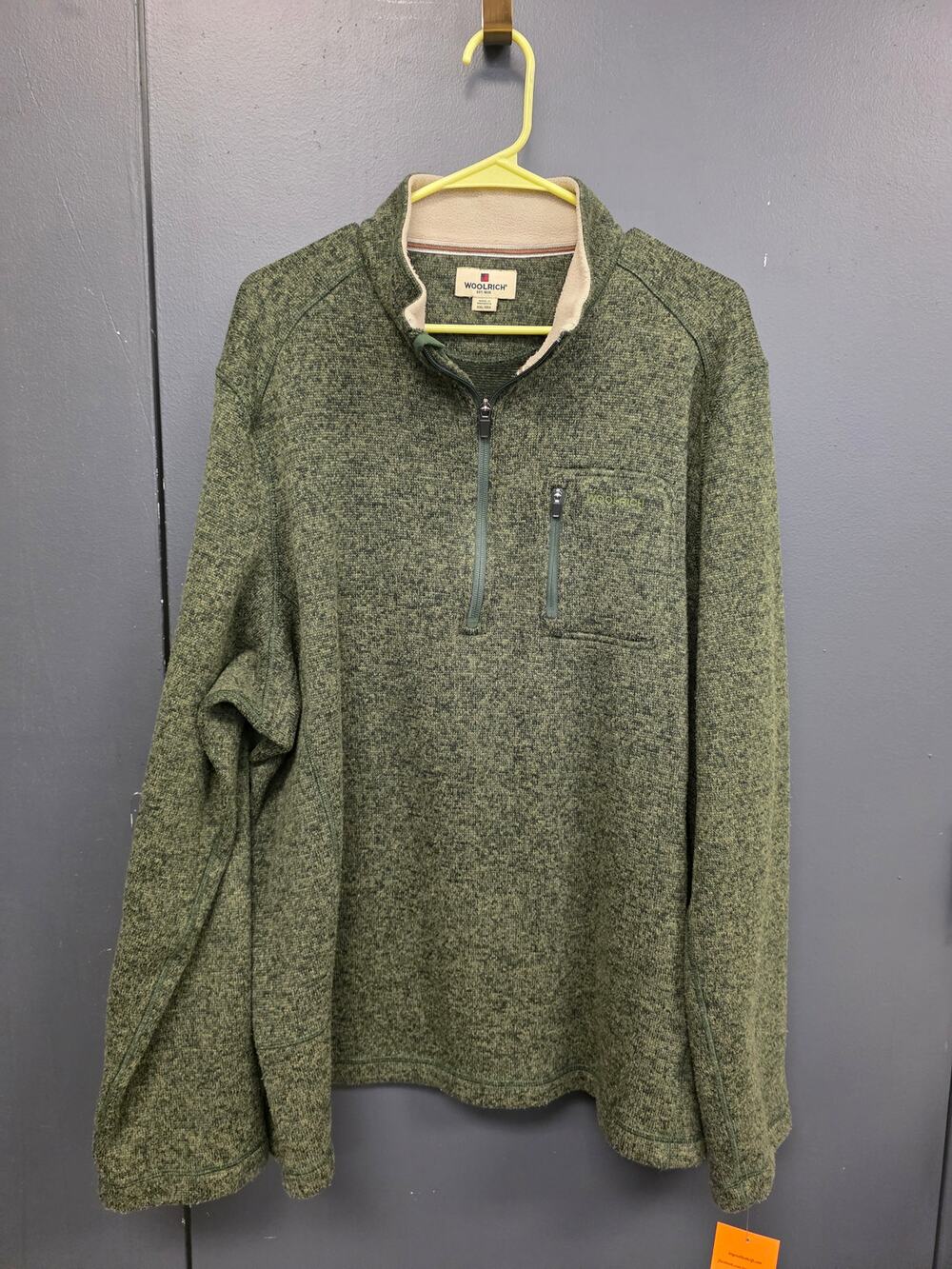 WOOLRICH GREEN 1/4 ZIP PULLOVER XXL 1033